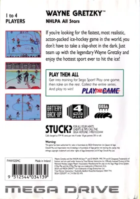 Wayne Gretzky and the NHLPA All-Stars (USA, Europe) box cover back